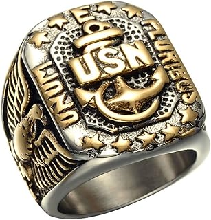 美国*男士戒指,美国*老兵鹰戒指,usn 锚水手戒指,*戒指,*收藏品,退伍